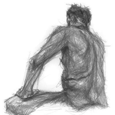 Scratchy lines that create a figure