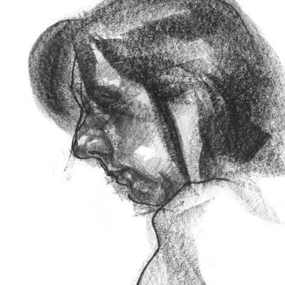 Female portrait looking down