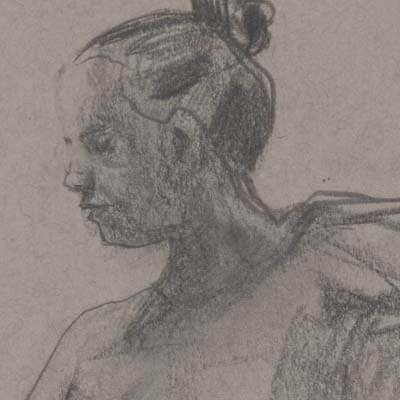 Female glancing down